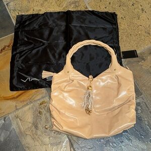 NWT Via Spiga Beige Tassel Purse Leather Shoulder Bag